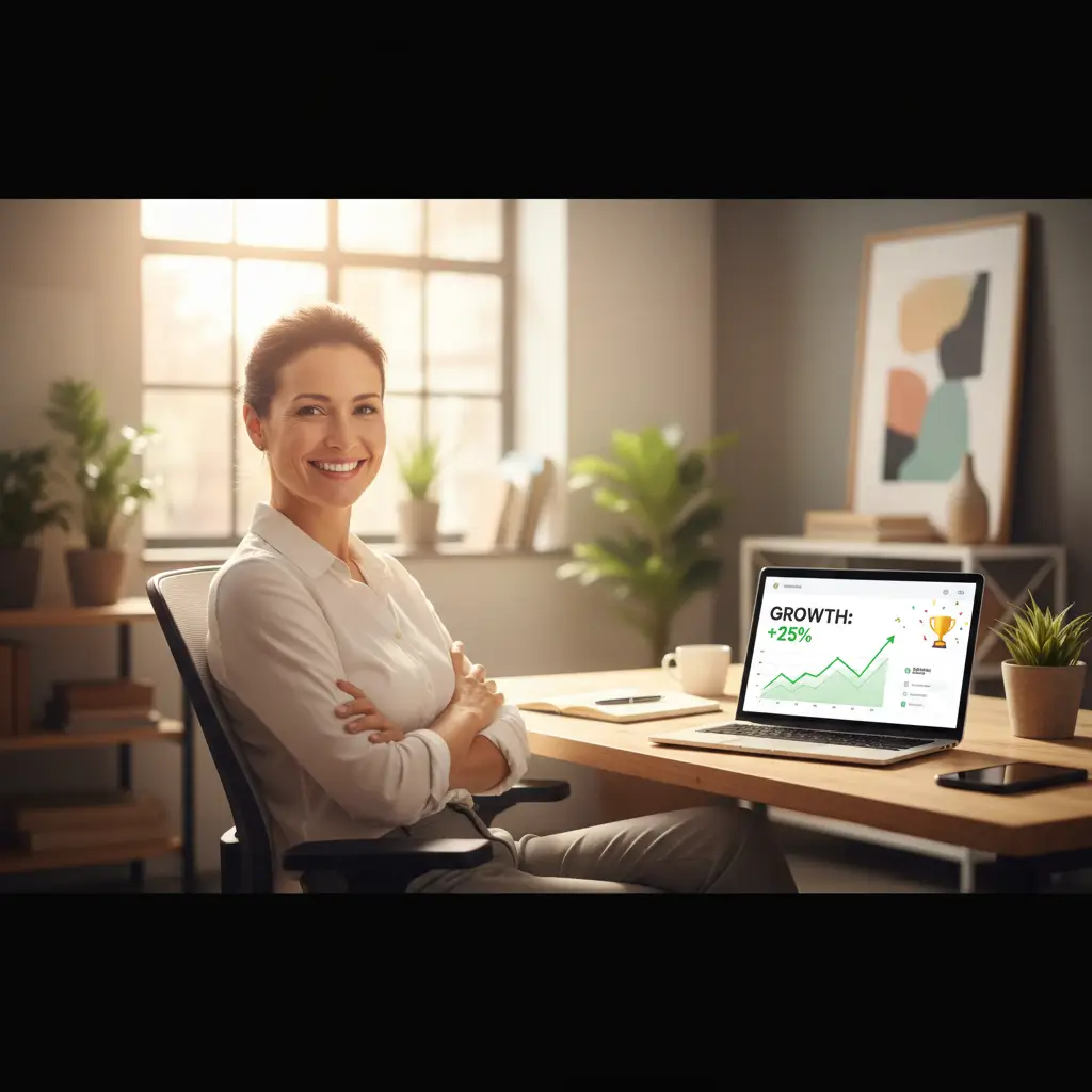 Happy small business customers sharing success stories with AI automation